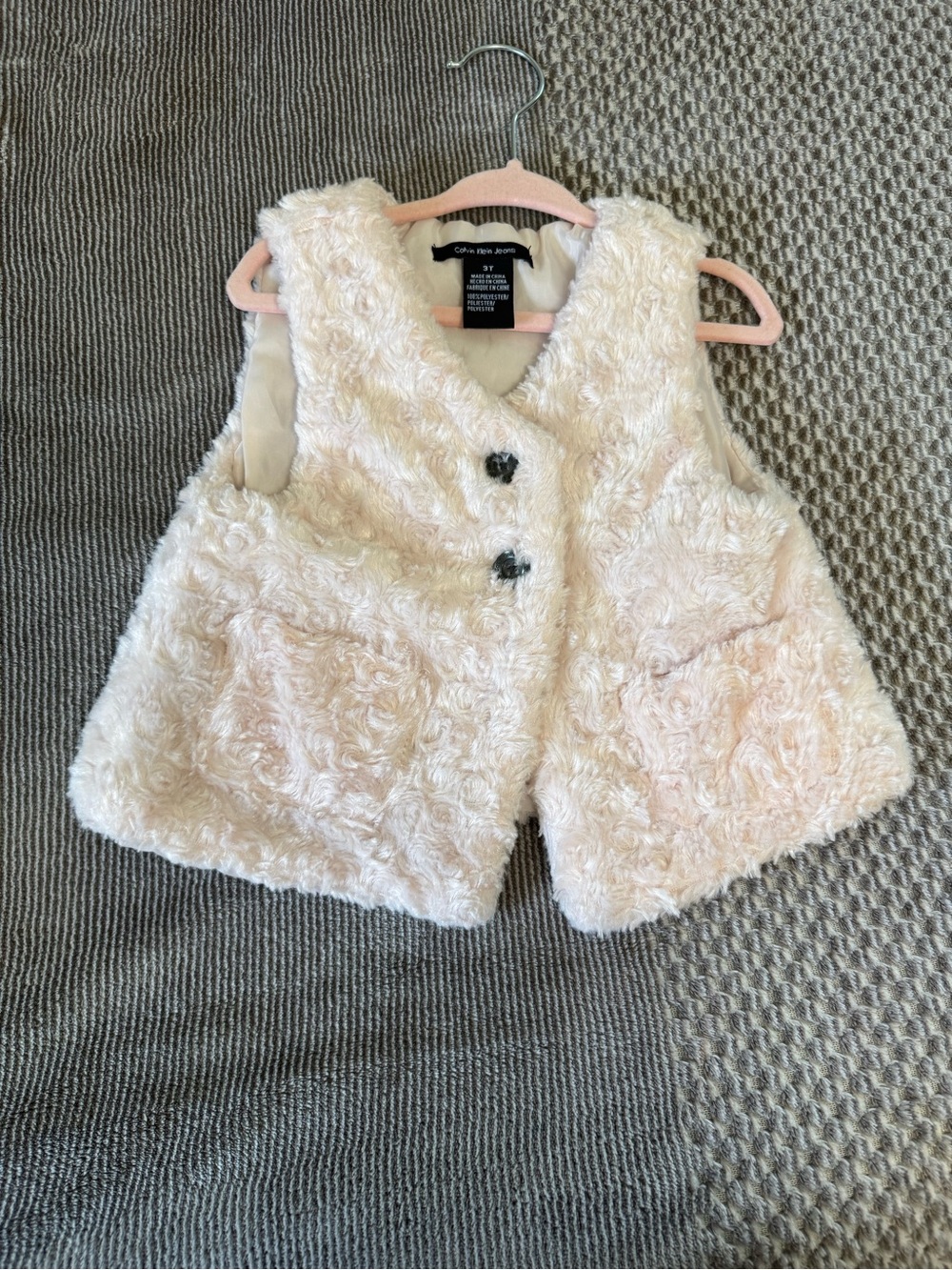 Calvin Klein Jeans Cozy Faux Fur Vest in Light Pink